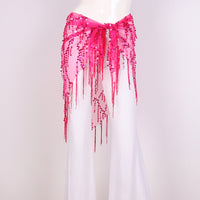 Belly Dance Hip Scarf with Sequins and Tassels