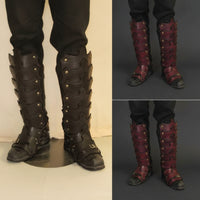 Viking Leg Protection Boot Covers Steampunk Medieval Boot Covers Historical Leg Protection Decorative for Larpers, Halloween