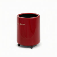 Cylindrical Trash Can Glossy Bin Sleek for Bathroom