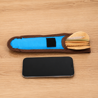 Reusable Travel Flatware Fiber Utensils with Case, Portable Eating Utensils for Travel, Spoon & Straw Included