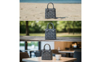 Structured EVA Handbag Compact Basket Bag Chic Woven Tote Lightweight for Women, Daily Outings, Errands