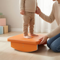 Balance Seesaw Board with Padded Top Wooden Seesaw Board Curved for Preschoolers