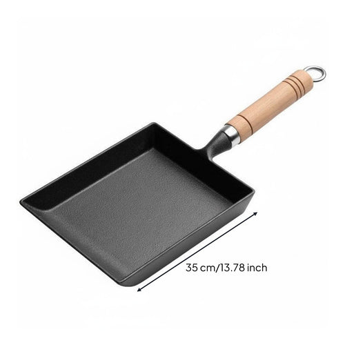 Cast Iron Tamagoyaki Pan Uncoated Tamagoyaki Pan Fast Heating for Camping