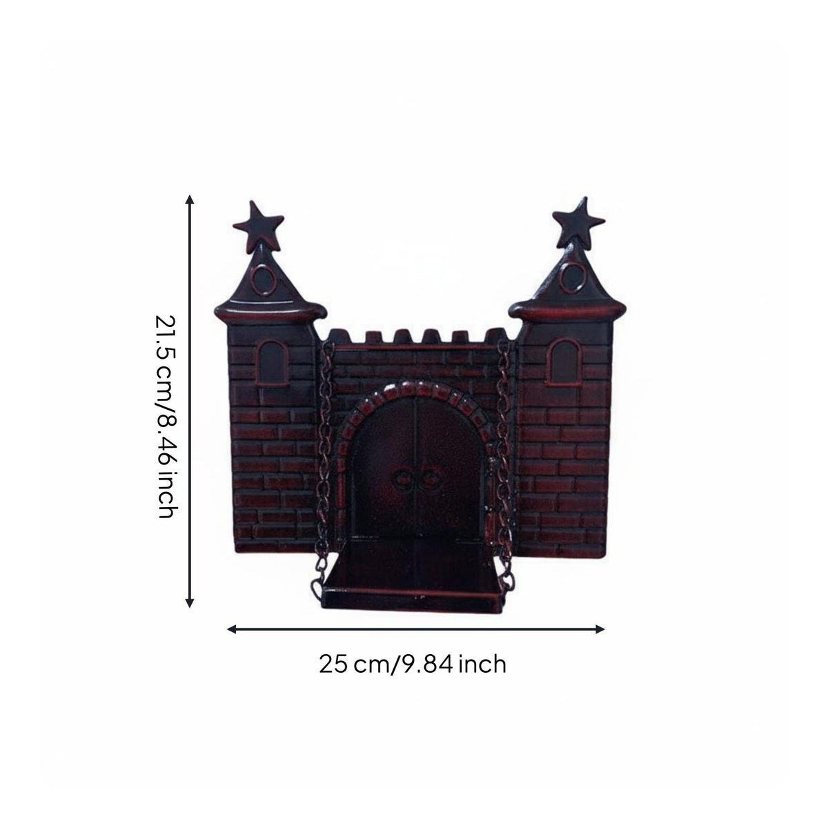 Castle Wall Sconce 3D Effect Gothic Candle Holder Distressed Finish for Bar