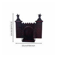 Castle Wall Sconce 3D Effect Gothic Candle Holder Distressed Finish for Bar