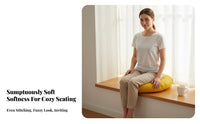 Soft and Comfortable Round Seat Cushion Thick & Cushy Tatami Seat Pad Thickened Tatami Floor Cushion Multi-Purpose for Office Workers, Meditators, Bay Window, Living Room, Reading Nook, Meditation