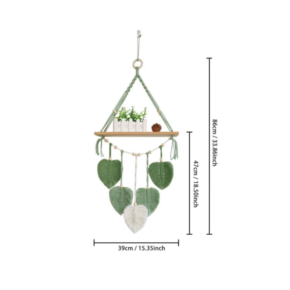 Macrame Wall Shelf Handmade Macrame Hanging Shelf Tassel Design for Bedroom