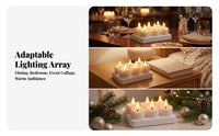 6 Pieces Rechargeable LED Candle Set | Flameless Ambient Glow, Glossy White Finish, LED Candle with Charging Base, for Dinner Settings