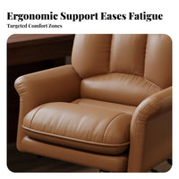 Lumbar & Headrest Support Reclining Chair with Footrest Ergonomic Design High-Back Gaming Seat with Footrest Adjustable Height Swivel Recliner Heavy-Duty Base for Remote Workers, Students, Gamers, Study Room, Bedroom