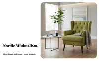 Button-Tufted Sheltered Rear Chair Modern Design Button-Tufted Sheltered Rear Armchair Comfortable Padding Sturdy Frame