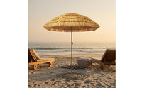 Straw-Look Sunshade Weighted Base Outdoor Shade Straight Pole