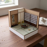 Japanese Design Miniature House Kit LED Lighting Figure Display Background