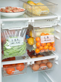 厨房双筋食物密封袋收纳架轨道收纳悬挂架冰箱保鲜袋抽屉式壁挂式