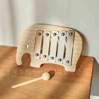 Orff 5-Note Elephant Thumb Piano, Wooden Musical Toy for Kids 3-6 Years