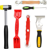 Window Glazing Tool Set 5PCS Glass Tool 13-in-1 Knife Chisel Glazing Spatula Paddle, Red Window Roller