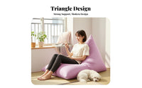 machine-washable Cover Triangle Lounger Chair Easy to Clean Bean Bag snug Floor Sofa No Assembly Required for Apartment Dwellers, Adults, Students, Balcony, Living Room, Bedroom, book corner corner