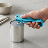 Tab-Lifter Can Opener Protects Nails Two-Pronged-Hook Can Opener Reduces Spills