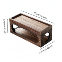 Walnut Wood Tea Rack Traditional Style Display Stand Spacecompact Home Storage