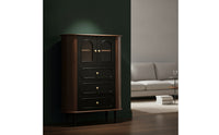 Fully Assembled Arched Cabinet with Glass Doors Antique Storage Cabinet with Glass Doors Brushed Gold Hutch Compact for Entryway