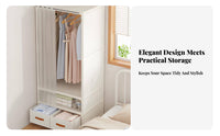 Covered Clothing Rack particleproof Cover Portable Closet Easy Assembly for Students