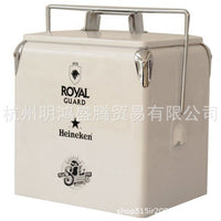 13L金属保温箱牛排礼品冰桶户外车载露营酒店冷藏箱LOGO可定