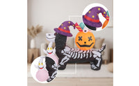 Skeleton Dog with Pumpkin Head Outdoor Inflatable Skeleton Dog Seasonal Outdoor Decoration