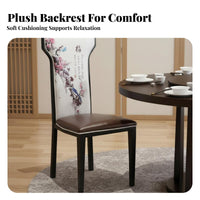 Upholstered Highrear Chair New Chinese Design Aesthetic Dining Seat Padded Padding Sturdy Frame for Hotel Managers, Banquet Hall