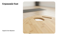 Natural Bamboo Wooden Toe Function Board Polished Finish Round Pilates Balance Board Portable Reversible Balance Disc Ergonomic for Dancers, Athletes, Home Gym, Office