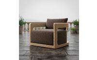 Waterproof Teak Outdoor Sofa Set Sun-Resistant Outdoor Teak Sectional Sofa Solid Wood Wooden Patio Couch Set Weather-Resistant for Balcony, Garden