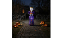 Festive Skeleton Figure with Dress Spooky Inflatable Skeleton Big Halloween Inflatable Inflate for Homeowners, Party Hosts, Yard, Lawn, Porch