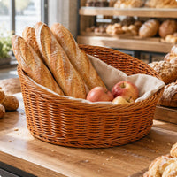 Woven Basket Shallow Bread Basket Sturdy