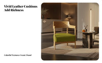 Upholstered Wood Frame Armchair firm support Foam Padding for Homeowners, Adults