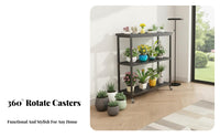 Movable Multi-Tier Rolling Plant Stand Floor-Standing Multi-Tier Plant Stand Indoor and Outdoor Use Flower Rack with casters for Gardeners, Apartment Dwellers, Homeowners, Balcony, Patio, Living Room, Corner