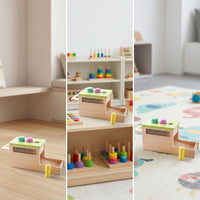 Educational Object Permanence Box with Shape Sorter Natural Wooden Object Permanence Box Sturdy Shape Sorter Sensory for Playroom