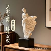 现代简约树脂抽象人物摆件高级客厅玄关电视柜家居软装雕塑艺术品