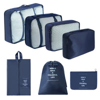 7 Pieces Travel Organizer Set Lightweight Hanging Toiletry Bag Zippered