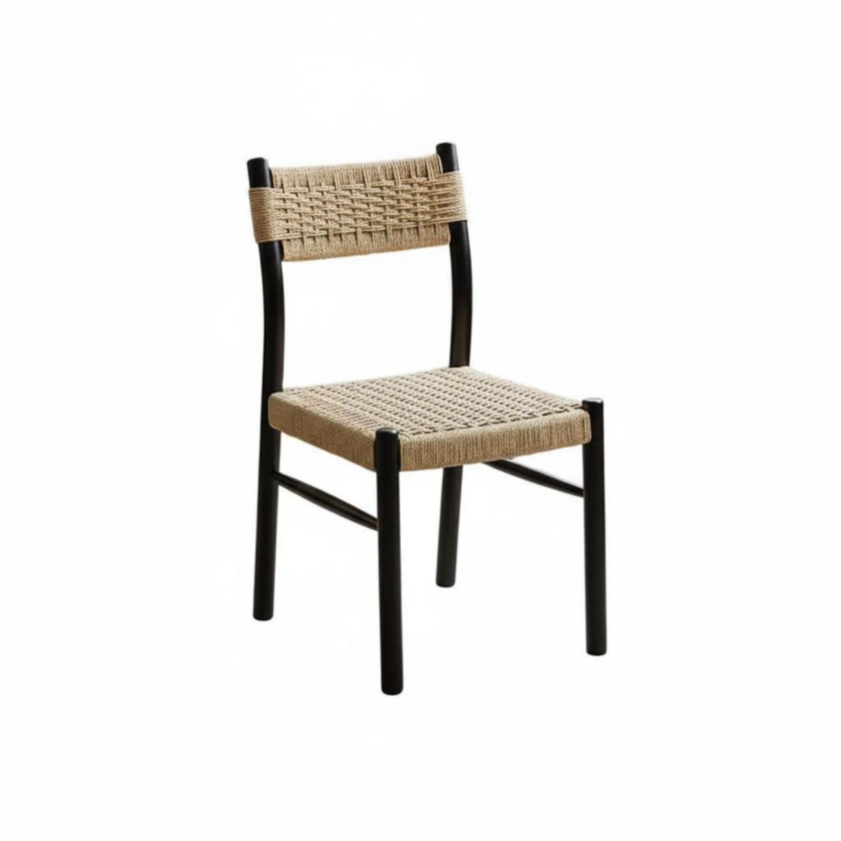 Woven Seat Chair Japanese Minimalist Look and Feel Woven Spine Chair French Vintage Reminiscent of Dense Weaving