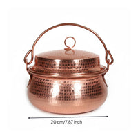 Hammered Copper Pot Handmade Wide-Bellied Copper Pot Easy to Clean for Gas Stove
