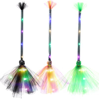 LED Witch Broom for Halloween Party, Glow in Dark, Cosplay Prop