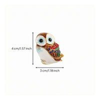 Desktop Owl Ornament Zinc Alloy Home Decor Rhinestone Accent
