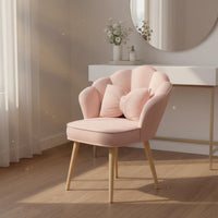 Petal Back Vanity Chair High-Density Sponge Cushion for Nail Salon, Women, Girls