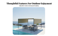 sun's Rays Protection Metal Frame Sun Shelter Weather Resistant Adjustable Canopy Gazebo Waterproof Patio Cover Heavy Duty for Garden Enthusiasts, Homeowners, Families, Courtyard, Backyard, Deck, Poolside
