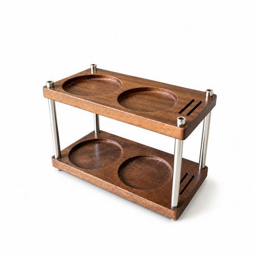 Coffee Tamper Station Rack Wooden Coffee Accessories Organizer Rack Organized Coffee Tamper Holder Station for Cafe