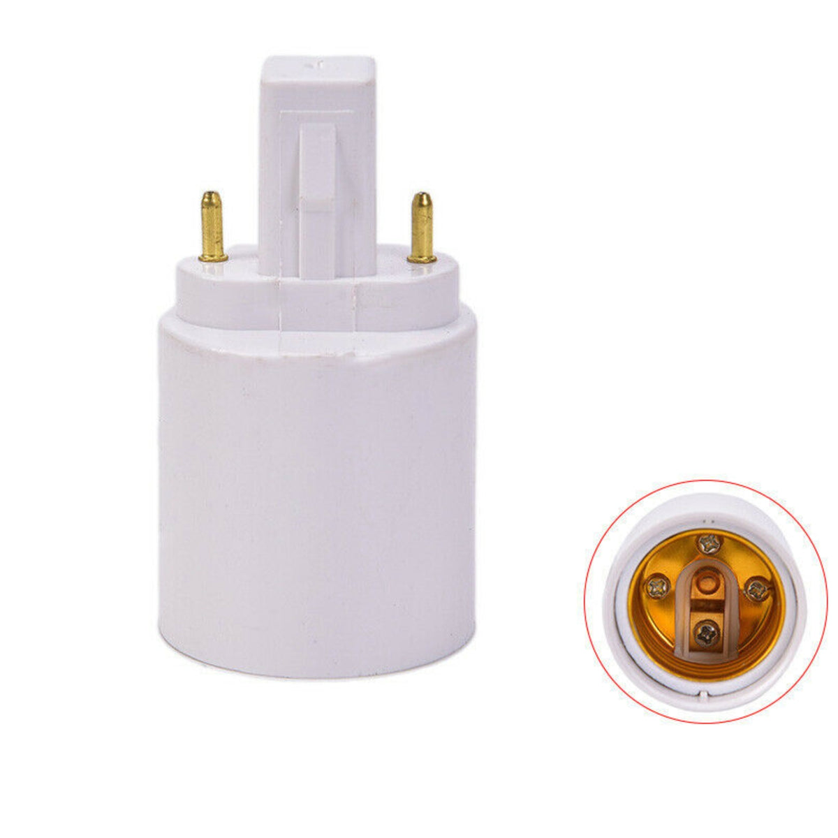 G23 to E27 Adapter Round Form Light Bulb Socket Converter Plug and Play