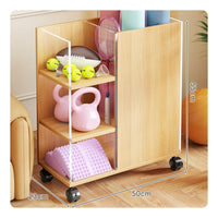 Sports Storage Cabinet Uncovered Shelves Mobile Storage Cabinet Rolling Organizer Compact Easy Reach for Gym