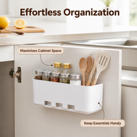 White Drawer Organiser, 11.3x28.1x11.5cm Pantry Organiser for Kitchen Cabinets, Modern Minimalist Drawer Dividers