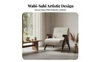 V-Leg Armchair Natural Imperfection Inspired Accent Chair Designer Design Retro Aesthetic for Homeowners, Readers, Bedroom