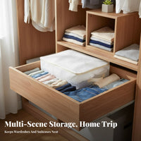 foldable textile container with transparent panel Large Capacity Wardrobe Organizer for Renters