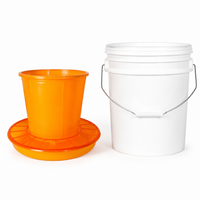 Chicken Feeder 20kg, Automatic Feeder for Poultry, Ducks and Geese, Robust Yellow Feeding Trough 53cm High