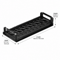 Black Pull Out Dish Rack, Extendable Dish Drainer Telescopic, Anti Rust Drying Rack for Cabinet, Large Capacity Drawer Dish Rack with Drainage